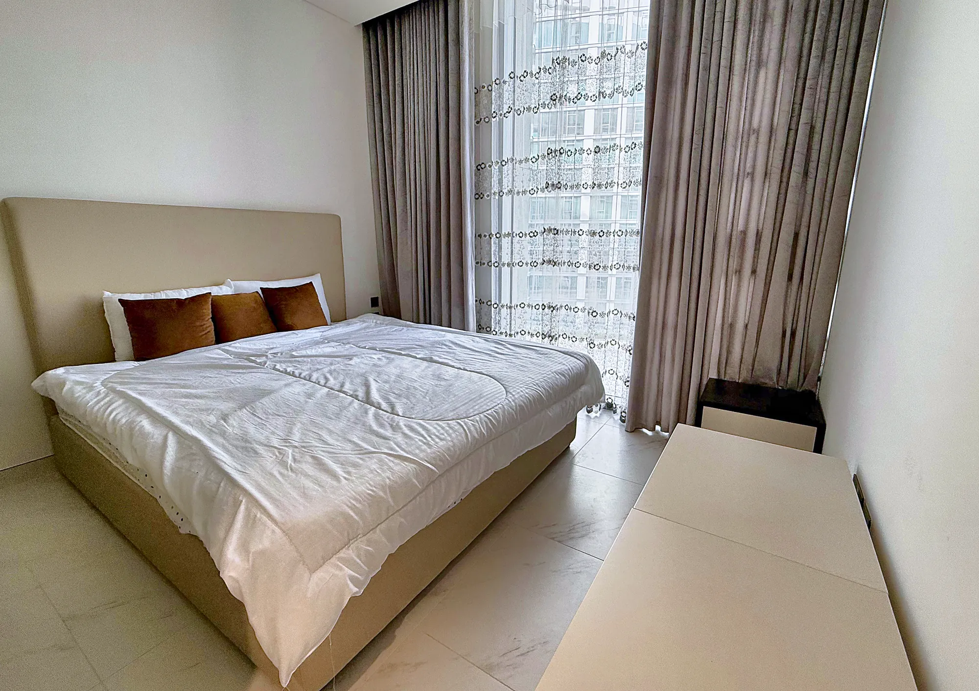 Master bedroom with built-in wardrobes
